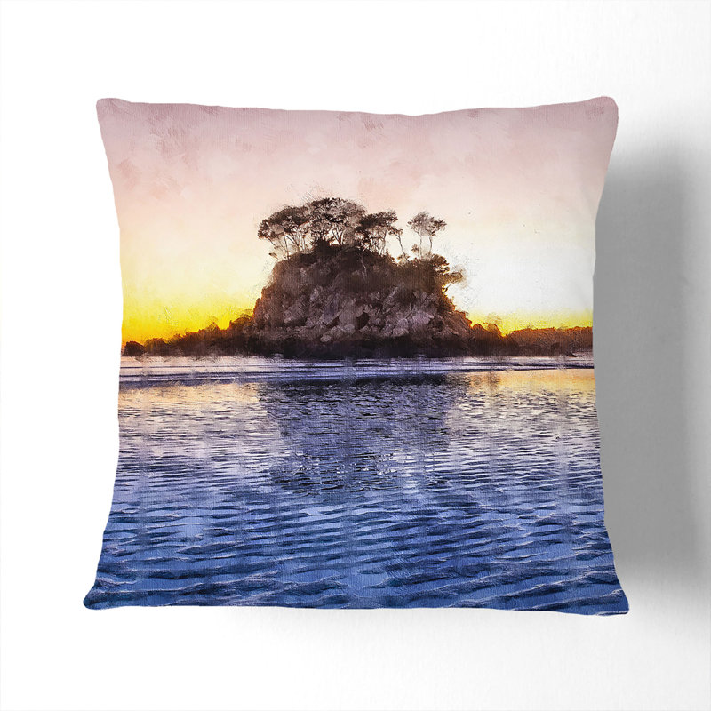 Torrent Bay in New Zealand Scatter Cushion with Filling, 40cm H x 40cm W x 15cm D, Stone