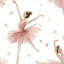 Papier peint fond blanc danseuse rose-997132780