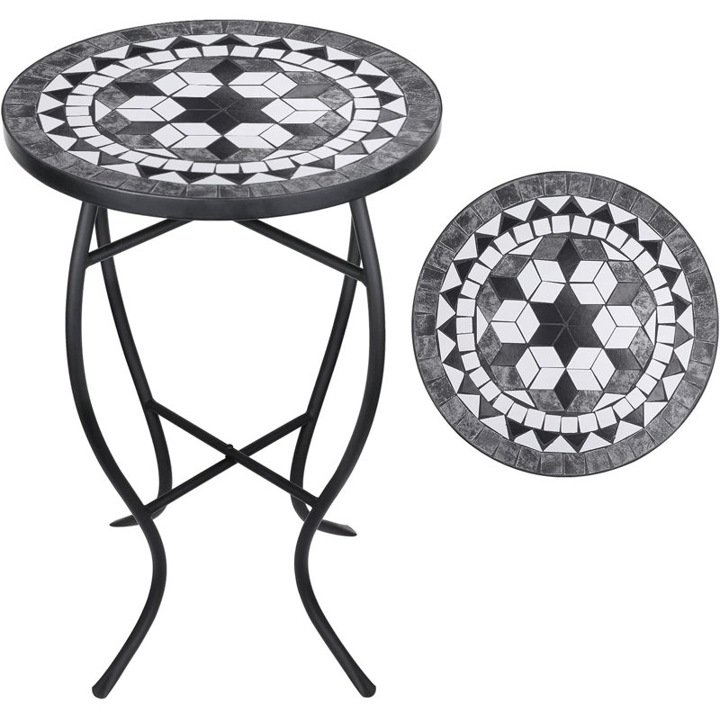 Table d'appoint d'extérieur ronde 14 po Mahonri