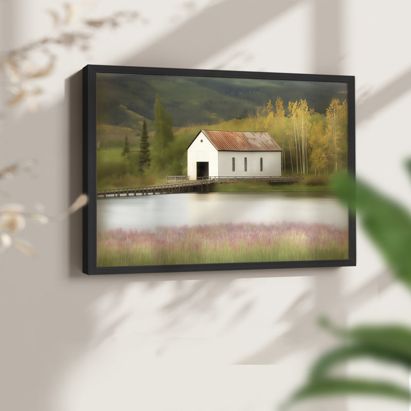 Paysage, série XLI, reproduction encadrée, H 11 po x l 14 po, Noir