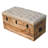Beige Buffalo Hide Leather Storage Trunk