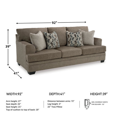 Fiarvale Upholstered 92 " Sofa