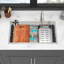 Évier de cuisine à cascade 33 po - 33 po x 19,29 po x 9 po, évier de cuisine à rebord simple en acier inoxydable calibre 16 et station de travail-117845444