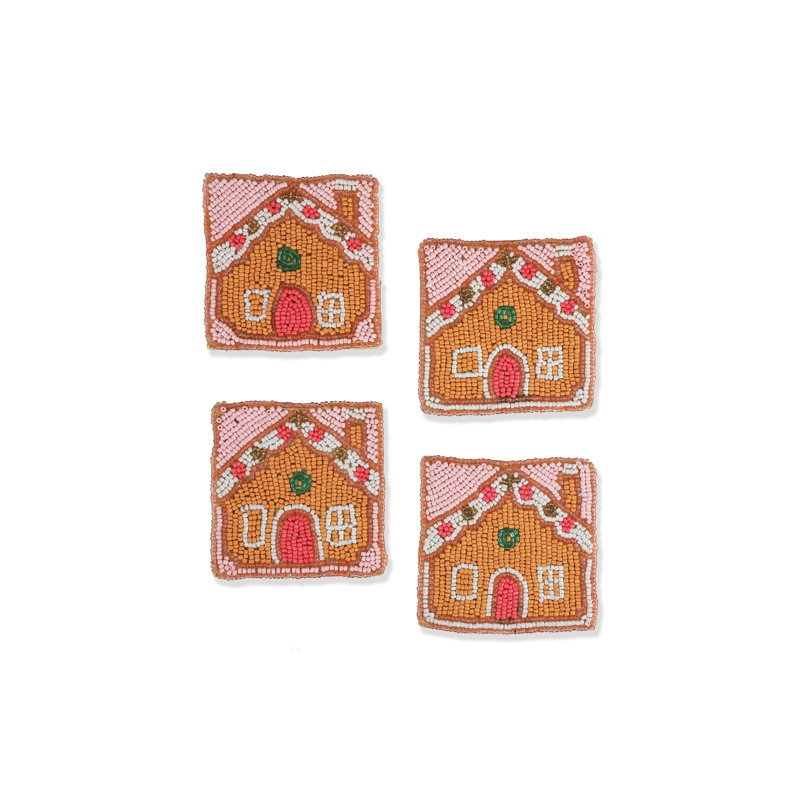 Glass Agate Ceramic Jute Leather Crystal Square Round 4 Piece Coaster Set