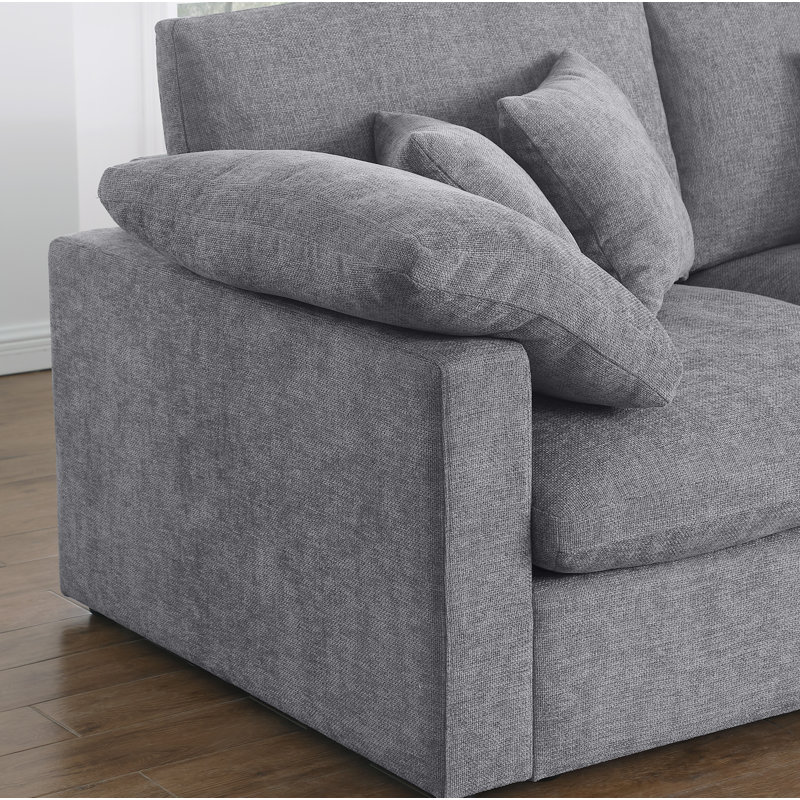 Canapé modulaire en chenille 155 pièces l 155,7 po, Gris chenille