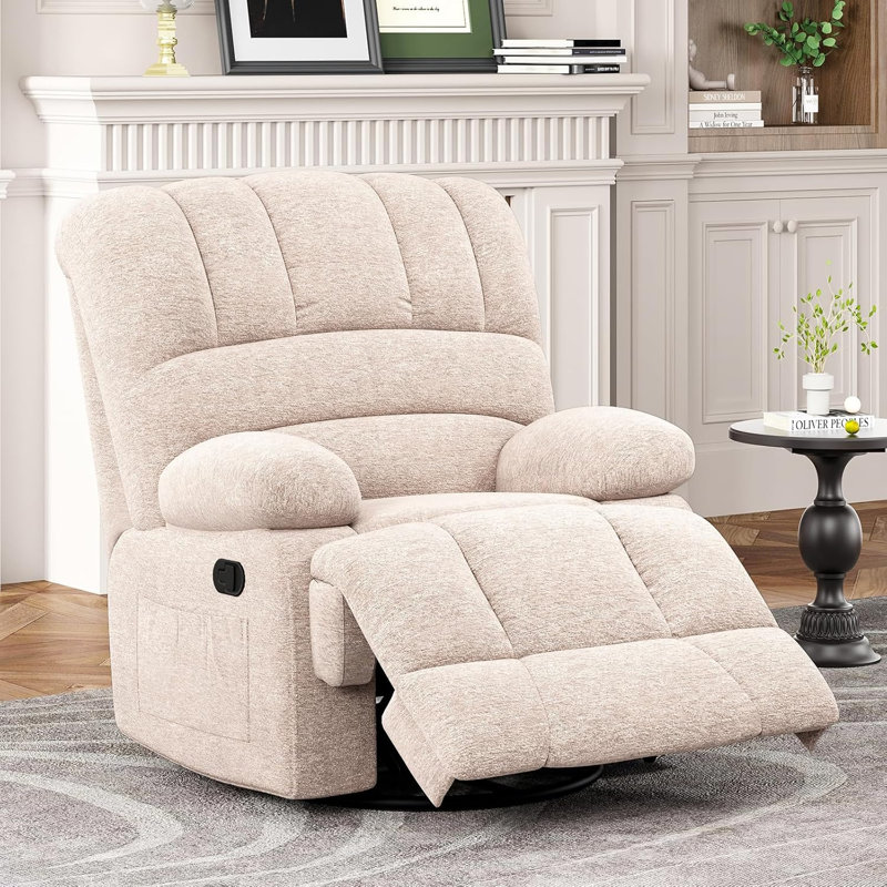 Fauteuil inclinable surdimensionné à bascule pivotant avec capacité de 350 lb et 5 minutes pour un assemblage sans outil