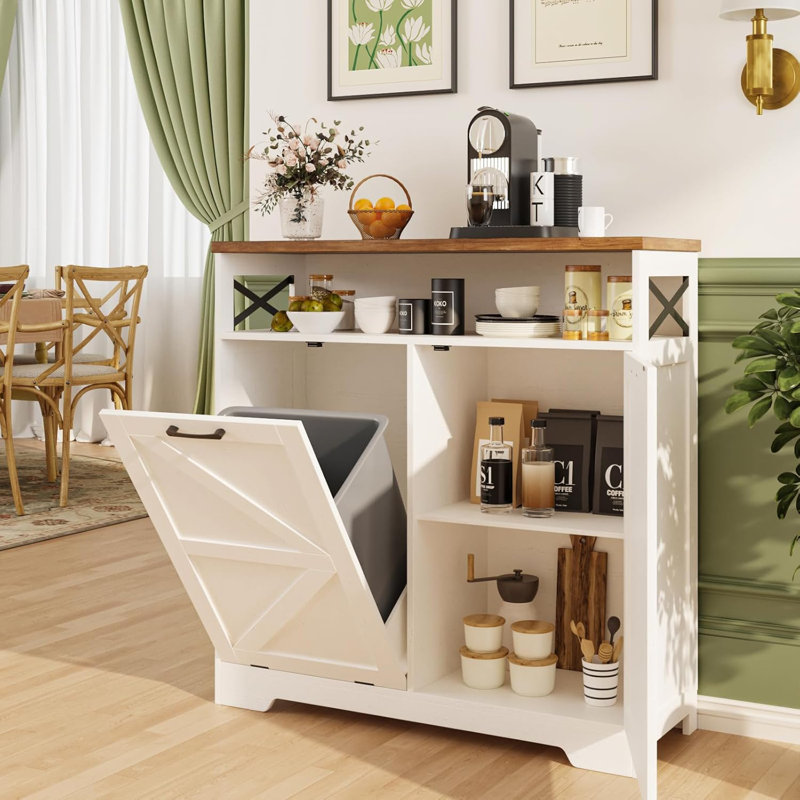 Tiltable Garbage Bin Cabinet