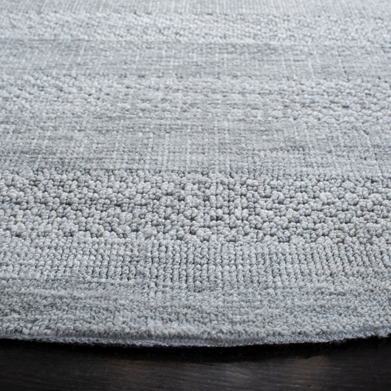 Classic Vintage Hand Loomed Micro Fiber Striped Rug, Round 6'