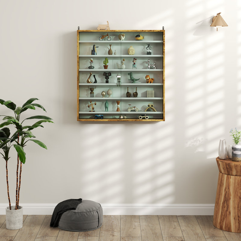 Display Cabinet, Rustic Brown/White