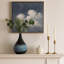Grand vase en verre sculptural à dégradé sculptural pour décoration intérieure - Vase de fleurs décoratif pour décoration de salon - noir et bleu