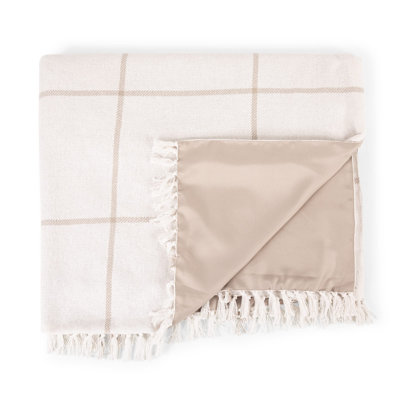 Grande couverture de pique-nique, 1 couche (vichy beige)