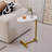 Modern Oval C-Shaped Side Tables with Raised Tray Top and Metal Base(Set of 2)-455313731
