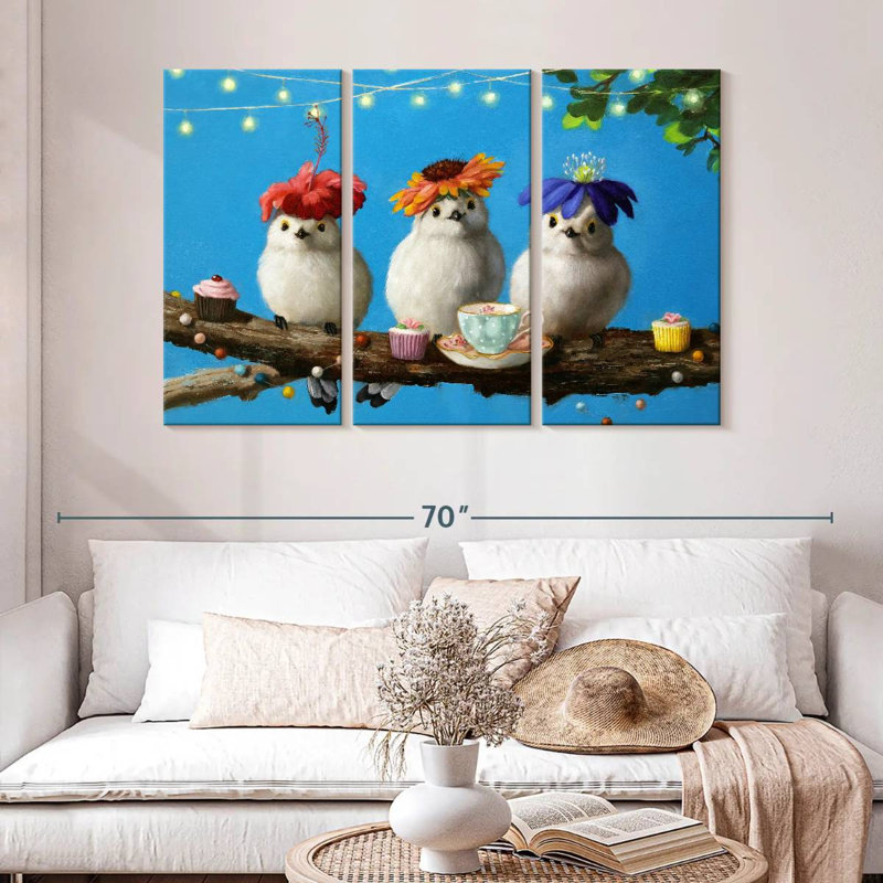 Brampt Garden Party Birds, H 32 po x l 50 po