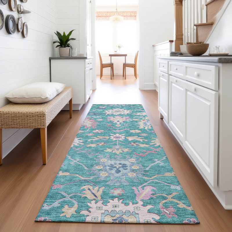 Premium Machine Washable Gurubaksh AMF1154 Global Rug, Runner 2'3" x 7'6"