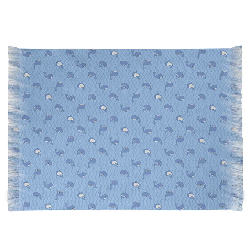 Bleu baleines Tapis décoratif, non