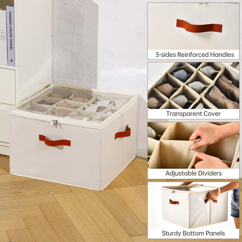 2-pack Foldable Shoe Storage Bins