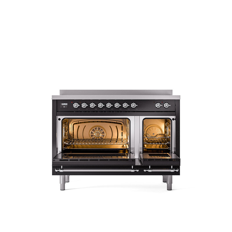 ILVE Nostalgie II 48 in Induction Range, Glossy Black/Chrome