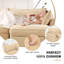 Chenille 2, blé, coussins enveloppants et accoudoirs, rangement escamotable, conception intégrée en croissant, espaces de rangement cachés, matériau de peau froissée-238715788
