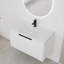 Meuble-lavabo flottant moderne 36 po avec portes ondulées et lavabo en résine-796796400