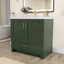 Armoire de salle de bain autoportante en bois massif l 36 po x P 21,5 po avec tiroir en queue d'aronde et porte à fermeture en douceur (assemblé)-92666608