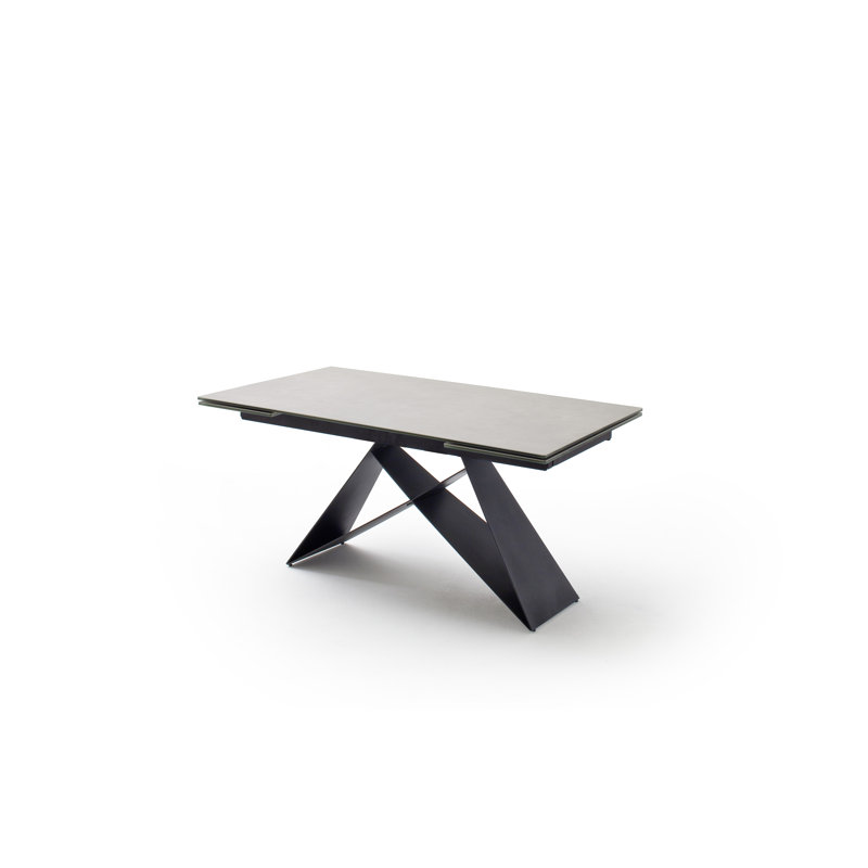 Reed Metal Base Dining Table, Hellgrau