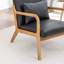 Fauteuil avec revêtement en bois et cuir-395610199