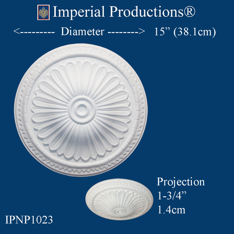 Médaillon de plafond H 15 po x l 15 po x P 1 1/2 po