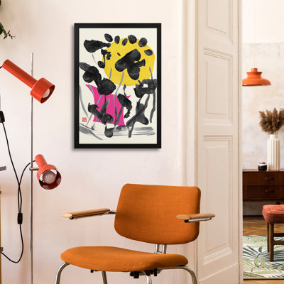«Zen Full Moon Ink Flowers», impression d'art mural - 2023