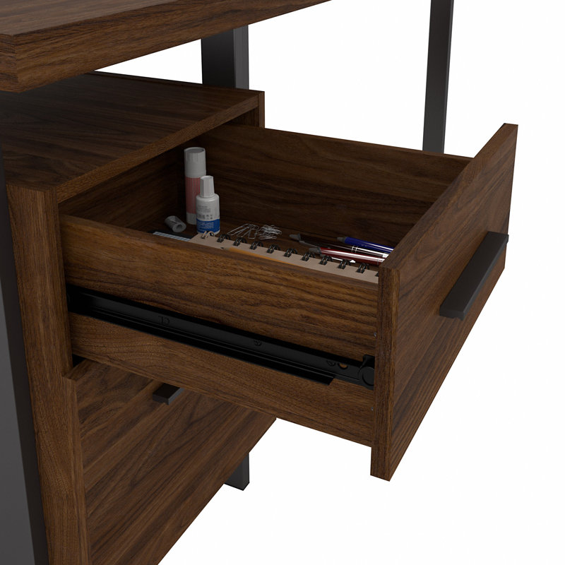 Conway L-Shaped Metal Base Writing Desk