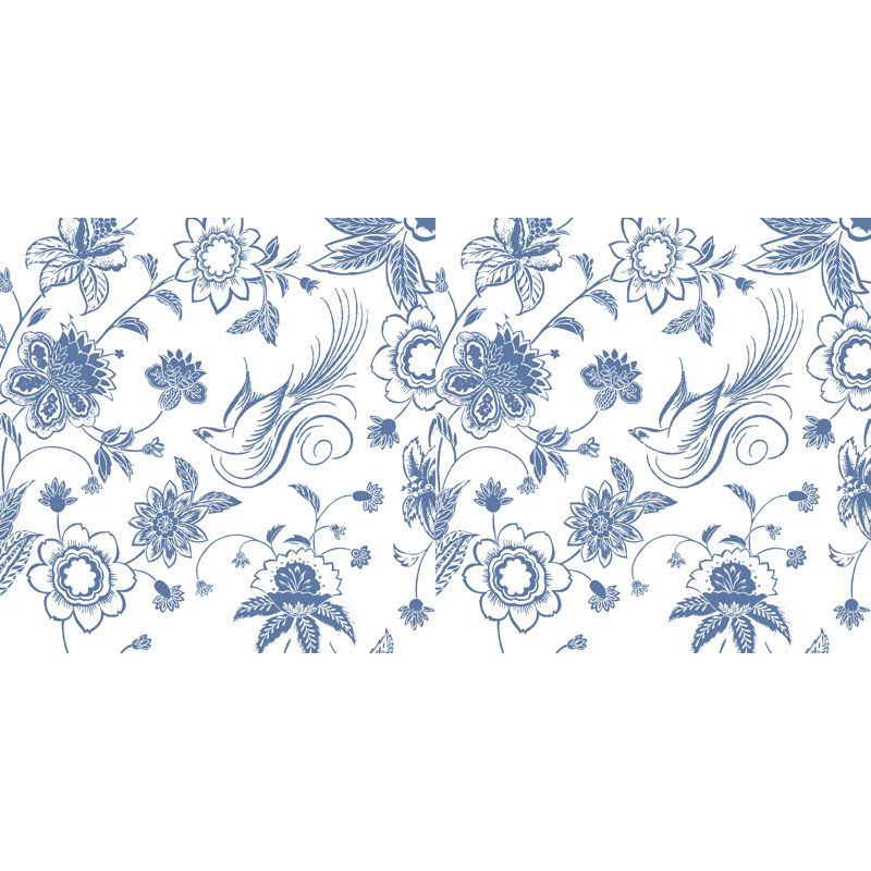 Botanical Blooms Floral Outdoor Reversible Throw Pillow, Blue, 16"x16"