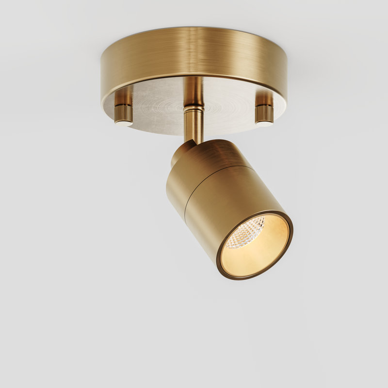  1 - Light 4.7'' Simple Cylinder LED Directional and Spotlight, Brass