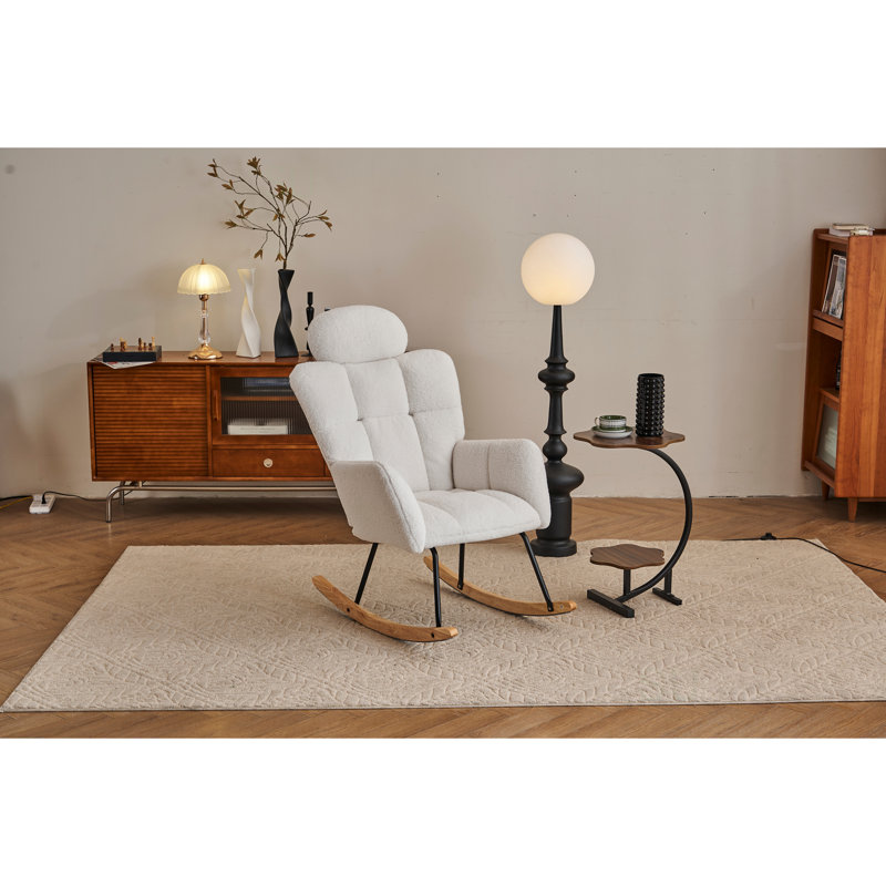 Fauteuil oscillant rembourré en tissu 055-Teddy