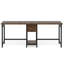 Bureau d'ordinateur 79 pouces pour deux personnes avec tiroirs et tablettes de rangement, table de travail double extra longue avec crochets, bureau d'écriture industriel pour bureau à domicile, brun rustique