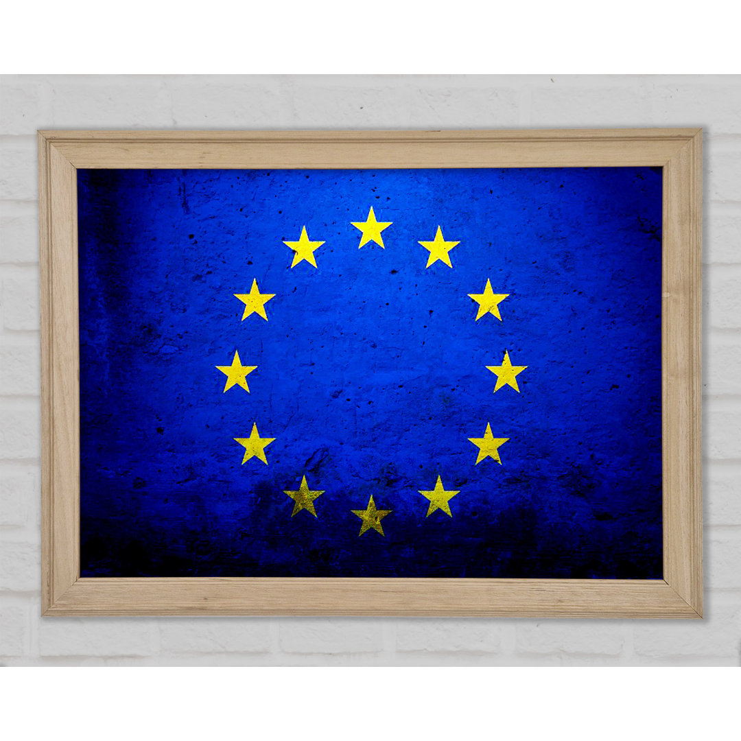 Eu Flagge Gerahmter Druck