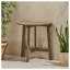 Table bistro semi-ronde pliante en bois d'acacia peu encombrant pour terrasse, finition grise