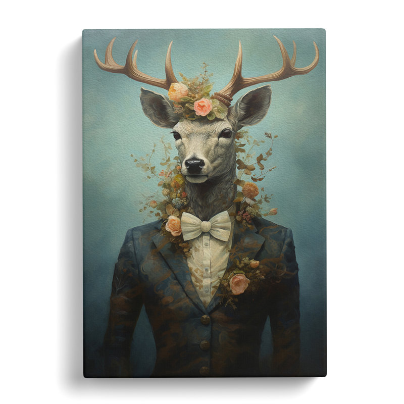 Deer Victorian - No Frame Print, 50cm H x 35cm W x 3cm D