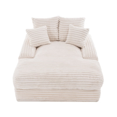 Bhondave Pillow Ergonomic Chaise Lounge Chair With Soft Corduroy And Memory Foam