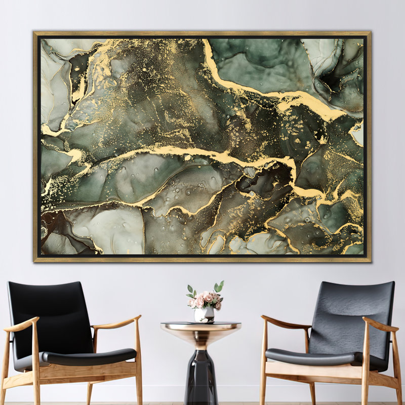 Print on Canvas, 60 cm H x 90 cm W, Gold, Framed Print without Mat