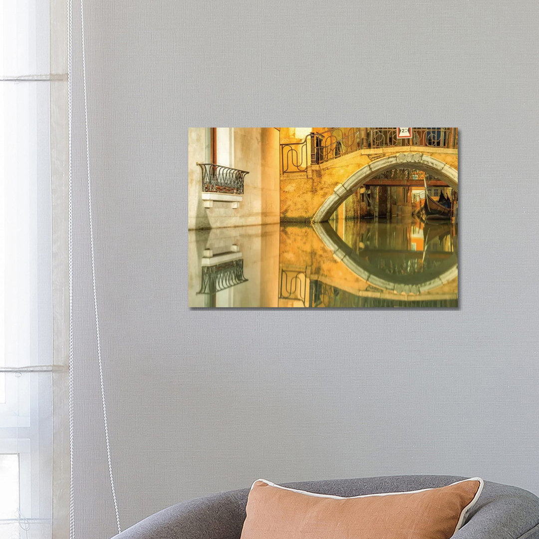 Venice, Italy, Canal Reflection by Mark Paulda - Wrapped Canvas Print
