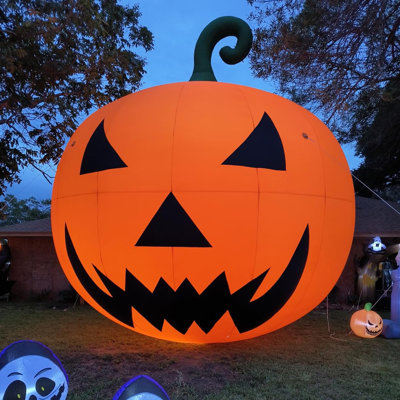 Giant 40Ft Inflatable Pumpkin Halloween Decoration with Blower, Enormous Blow Up Outdoor Yard Lawn Holiday Party Decor (Without LED Lights)
