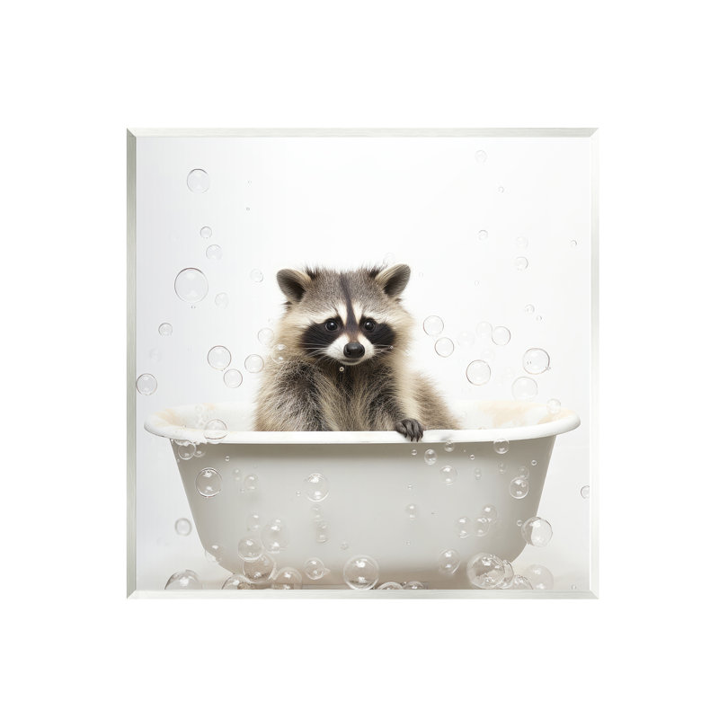 «Az-255», salle de bain en forme de raton laveur encadrée par Lazar Studio Print, H 12 po x l 12 po x P 0,5 po