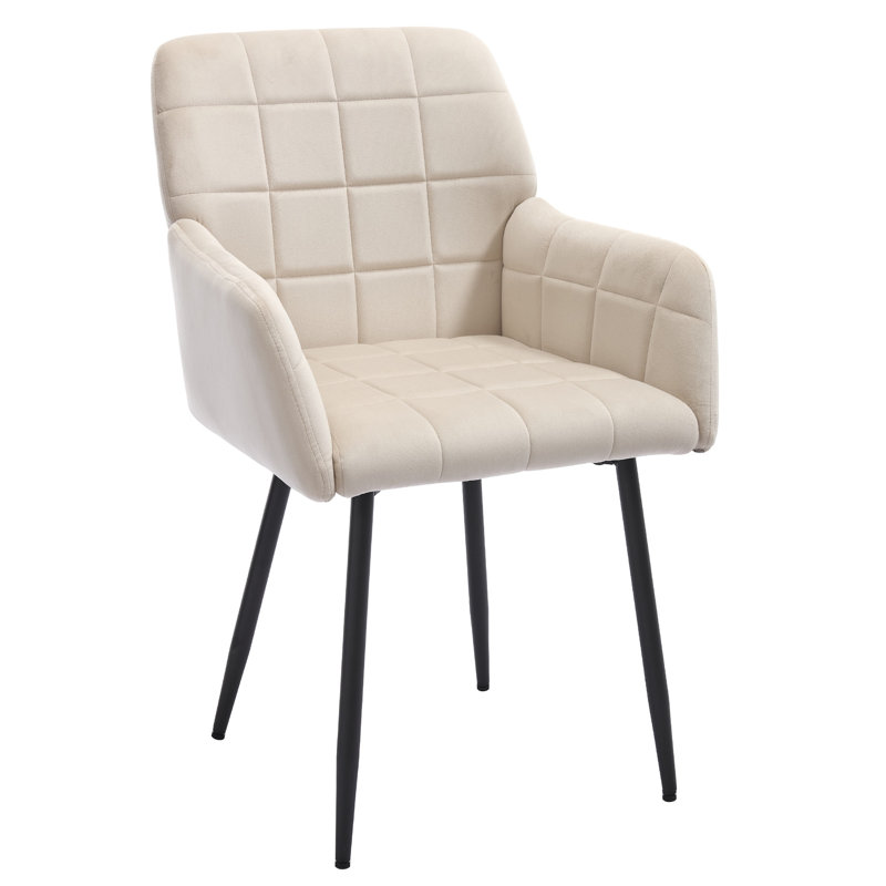 2 chaises de salle à manger en velours crème avec. Une expérience confortable. Conception ergonomique pour une meilleure posture. Revêtement anti-déchirure et boulochage. Structure thermolaquée stable. Protecteurs de plancher antidérapants. Facile