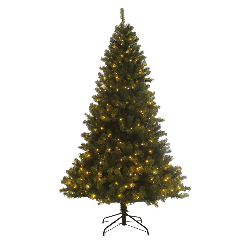 Arbre de Noël articulé artificiel 7,5 pi avec 400 lumières DEL préinstallées et support pliable