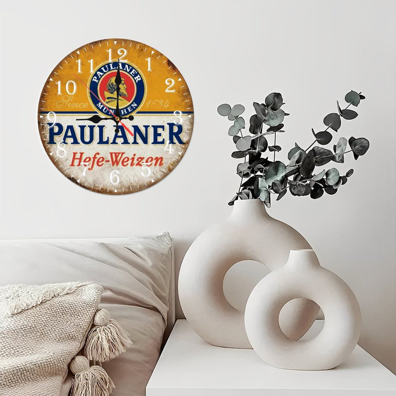 Horloge murale en bois 10 po, mouvement silencieux, à piles (piles AA non incluses), décor artistique, parfait pour les décorations