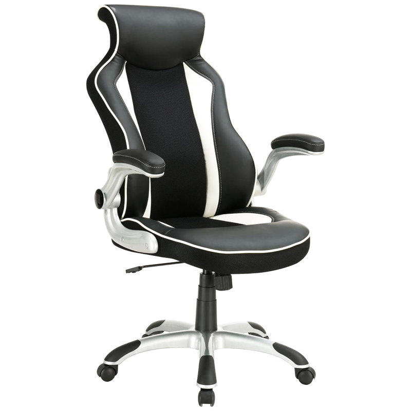 Chaise de bureau Cool Black and Silver avec hauteur réglable superbe