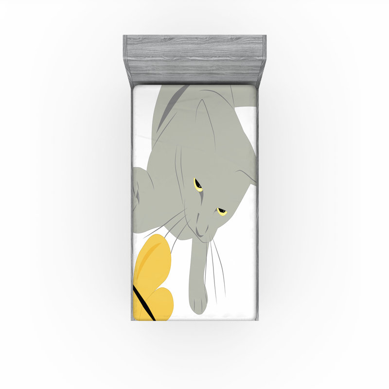 Drap-housse pour chat Ambesonne, Ensemble literie pour lit simple