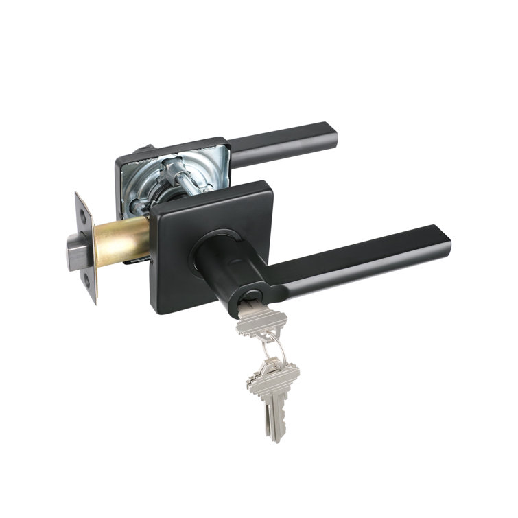 Keyed Entry Lever Lock In Venetian Matt Black For Exterior Door HD1601-DB-ET-1P