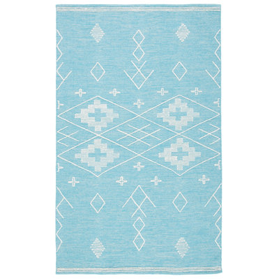 Holtby Southwestern Handmade Flatweave Teal/Ivory Area Rug