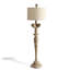 Beige-blanc + lin brun clair + lampes sur pied de forme libre en bois massif