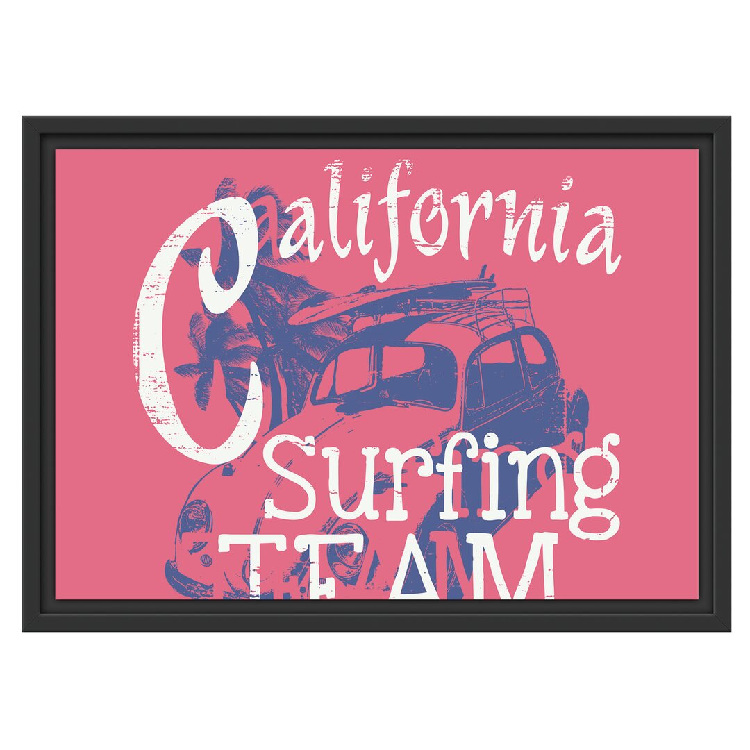 Gerahmtes Wandbild California Surfing - Team Light